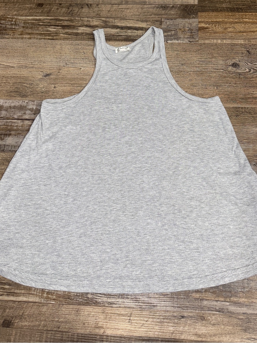 Free People Intimately Long Beach Tank Medium Gray Ribbed High Neck Flowy - Picture 3 of 8
